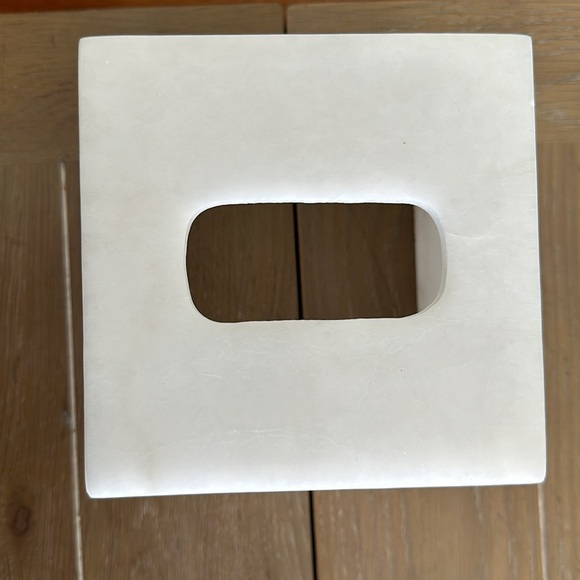 Genuine white alabaster marble stone tissue cover box vanity bathroom guest room - Picture 4 of 9